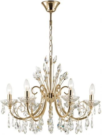Подвесная люстра Odeon Light Versia 4977/6 (220V, хрусталь, подвески, на цепи, подсвечник, свеча)
