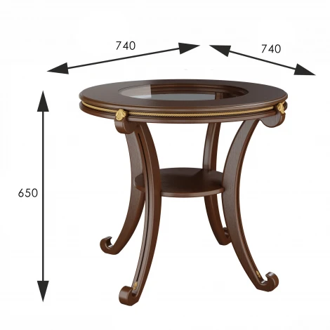 Стол журнальный Глория С орех Л от фабрики Mebelik