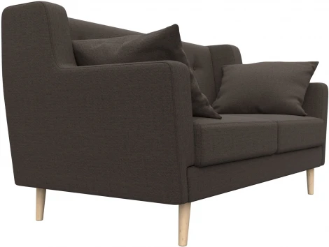 Диван кухонный прямой Брайтон 2 (Коричневый/Рогожка) Лига Диванов арт.123712