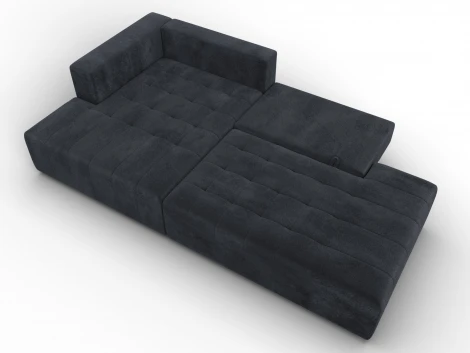 Диван угловой Лига-103 НПБ угол левый (ДСП,Брус,Фанера,Велюр/Темно-серый) Лига Диванов 134808L