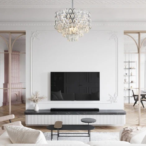 Потолочная люстра хрустальная на штанге Arte Milano Sorrento-2019 372019/7/300/460 CR (220V)