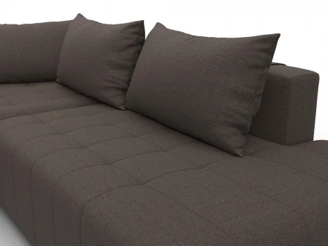 Диван угловой Лига-103 НПБ угол левый (ДСП,Брус,Фанера,Рогожка/Коричневый) Лига Диванов 134810L