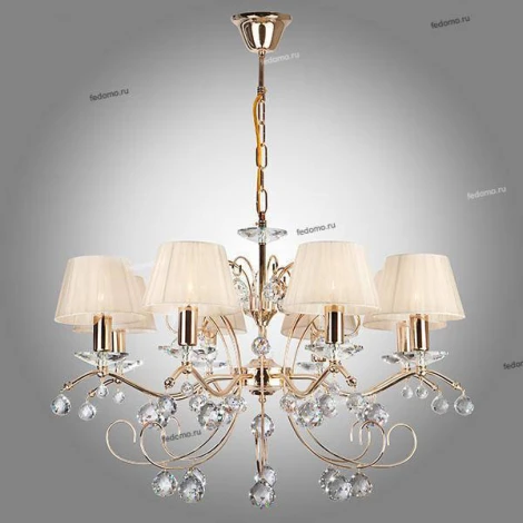 Подвесная люстра Eurosvet Эстель 10058/8 золото/прозрачный хрусталь Strotskis