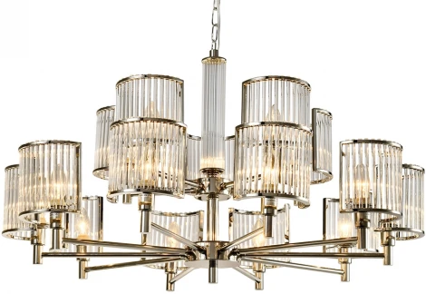 Подвесная люстра ярусная Newport 12500 12510+5/C (220V, хрусталь, на цепи)