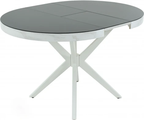 Стол Аврора Оскар D950 Glass, Белый, Стекло Чёрное