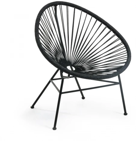 Кресло La Forma (ex Julia Grup) Samantha (Черный/ Сталь,Металл,Веревка)