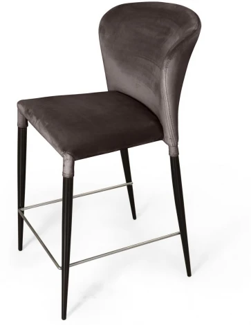Стул полубарный Top Concept Albert, бархат антрацит 14/опора конус