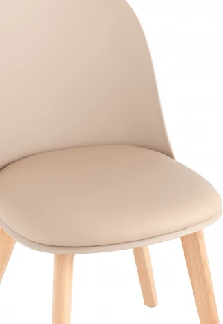 Стул Stool Group Fog с подушкой бежевый деревянные ножки УТ000036895