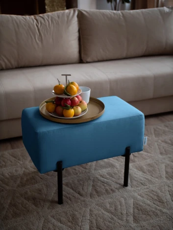 Маленькая радость Пуф прямоугольный на ножках, синий D1 furniture арт.AAA41673008
