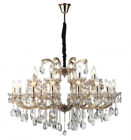Подвесная большая люстра Dio D'Arte Gloria E 1.1.24.600 G (220V, хрусталь, на цепи, подсвечник, свеча)