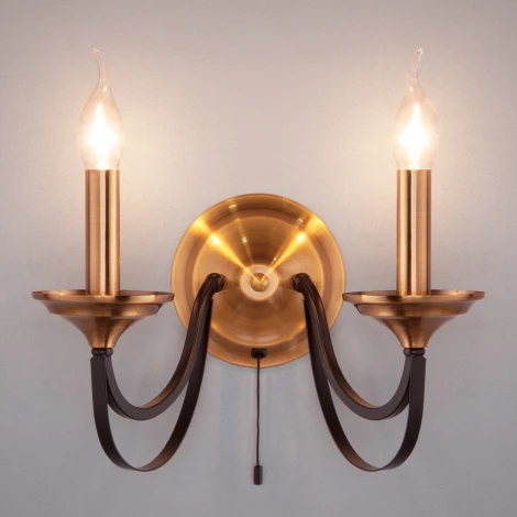 Бра Eurosvet Lazzaro 60098/2 черный (220V, выключатель, свеча)