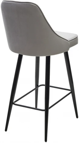 Полубарный стул M-City NEPAL-PB СВЕТЛО- СЕРЫЙ BM-4, велюр/ черный каркас (H=68cm)