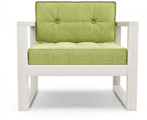 Кресло Arsko Астер беленый дуб зеленая рогожка