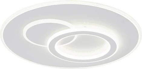 Потолочный светодиодный светильник круглый Escada Rung 10296/3LED 65Вт, металл/акрил, белый (регулировка яркости, 220V, пульт управления, круглые)