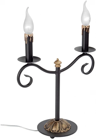 Интерьерная настольная лампа Vitaluce V1039/2L (220V, ковка, выключатель, свеча)