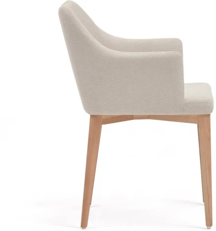 Стул Croft из бежевой синели с ножками из массива ясеня La Forma (ex Julia Grup) арт.148331