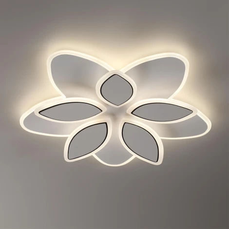 Потолочная люстра светодиодная с цветами Lumion Lotus LED 8014/75CL белый/белый металл/акрилл 75W 220V 3000-6000K (цветы)