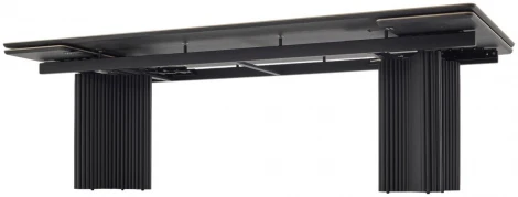 Стол АДАЖИО 240 (320) см цвет МИНЕРАЛ (MINERAL STONE NATURAL), керамика / Черный каркас M-City 64410