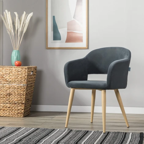 Кресло Oscar Diag grey/нат.дуб R-Home арт.410118141h_Diaggrey_н.дуб