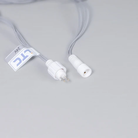 Гирлянда Нить 10м белая 24В, 100 LED, провод серый каучук 2,3мм, IP65 Laitcom ECO100-5-1W
