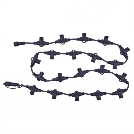 Провод-шина для гирлянд серии F90PRO 2м. 20 Т-коннекторов, шаг 10см статика/мерцание IP67 черный Uniel UCX-F90 T20/2M/BK
