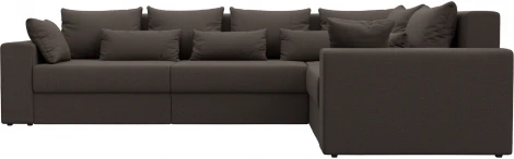 Диван угловой Майами Long правый угол (Коричневый/Рогожка) Лига Диванов арт.122906