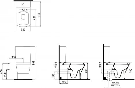 Унитаз-компакт Bien Neptun NPKD06301VE0W3000 с функцией биде,  встроенным смесителем