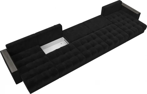 Диван П-образный с декором Лига-049 НПБ Мегалонг Лига Диванов (Велюр) арт.128528