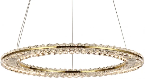 Подвесной светильник Newport 8240 8241/600 gold NEW (LED, 220V, хрусталь, на тросе, кольцо)