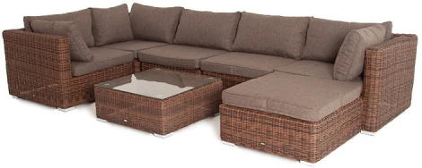 "Лунго" плетеная оттоманка с подушкой, цвет коричневый 4SIS арт.УТ-00000324