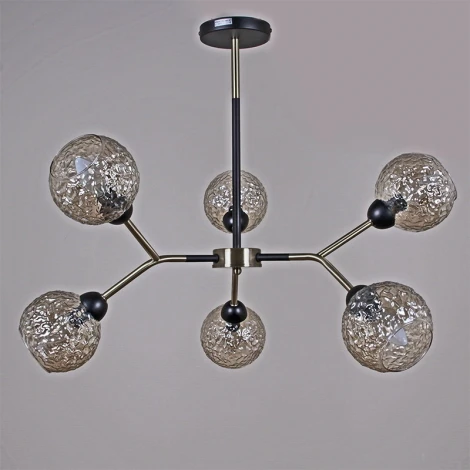 Потолочная люстра на штанге ILLUMICO IL0268-6PSQ-79 BK AB (220V)