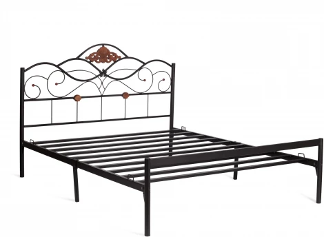 Кровать Tetchair Federica (Дерево гевея,Металл/Красный дуб,Черный) 20105