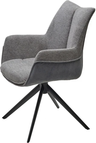 Стул M-City PONTUS 360 град. поворот. KN01-03 Серый/ BZ1046-02 Темно-серый/ Черный