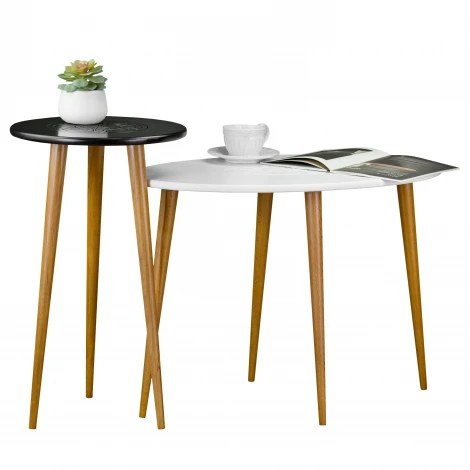 Стол журнальный Мерсенна белый/бук Mebelik 008063