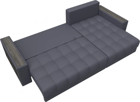 Диван угловой с декором и полкой Лига-050 НПБ Лига Диванов (Экокожа) арт.128606