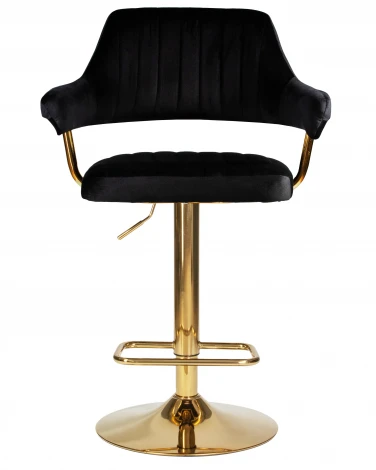 Набор 2 шт стул барный DOBRIN CHARLY GOLD (черный велюр (MJ9-101))