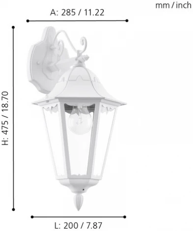 Настенный фонарь уличный Eglo Navedo 93445 (220V, IP44)