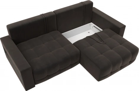 Диван прямой с полками Лига-053 НПБ Лига Диванов (Велюр) арт.128893