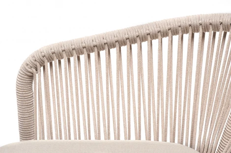 Обеденная группа на 6 персон со стульями Марсель, каркас белый, роуп бежевый 4SIS Малага MAL-CM6T1-7-SET beige