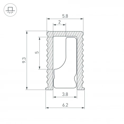 Профиль SL-MINI-6-H9-2000 ANOD OLIVE GREY (Arlight, Алюминий) 038203
