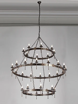 Подвесная люстра ярусная большая Vitaluce V1872-7/16+8+8, 32xE14 макс. 40Вт (220V, на цепи, свеча, кольцо)