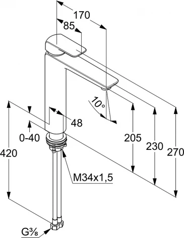 Смеситель Kludi Ameo 412960575 для раковины