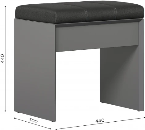 Скамья Флекс, Оникс серый/Nitro Black, Любимый дом