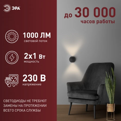 Архитектурная подсветка светодиодная ЭРА WL11 BK WL11 BK