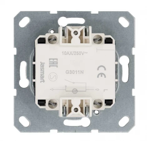 Выключатель одноклавишный с подсветкой (антрацит) Jasmart G-Classic G3011NB