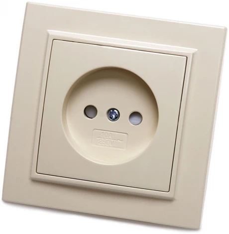 Розетка без заземления со шторками (слоновая кость) Stekker Эрна 39235