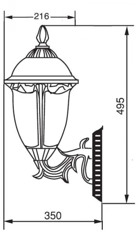 Уличный настенный фонарь Oasis Light St.LOUIS L 89101L/15 Bl мат/тр