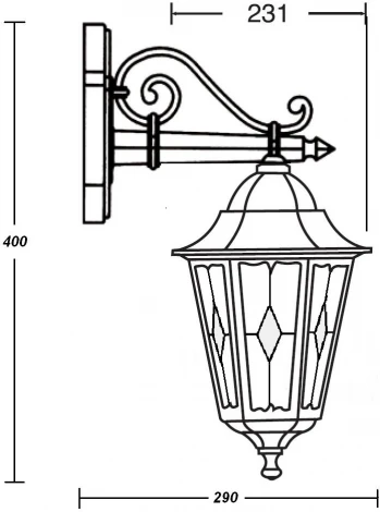Настенный фонарь уличный Oasis Light PETERSBURG lead GLASS 79802lg Gb