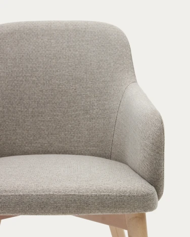 Стул Nelida из коричневой синели с ножками в натуральной отделке La Forma (ex Julia Grup) арт.181604