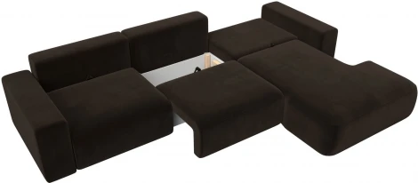 Диван угловой Лига-036 НПБ Классик Лонг правый угол (Коричневый/Микровельвет) Лига Диванов арт.121383